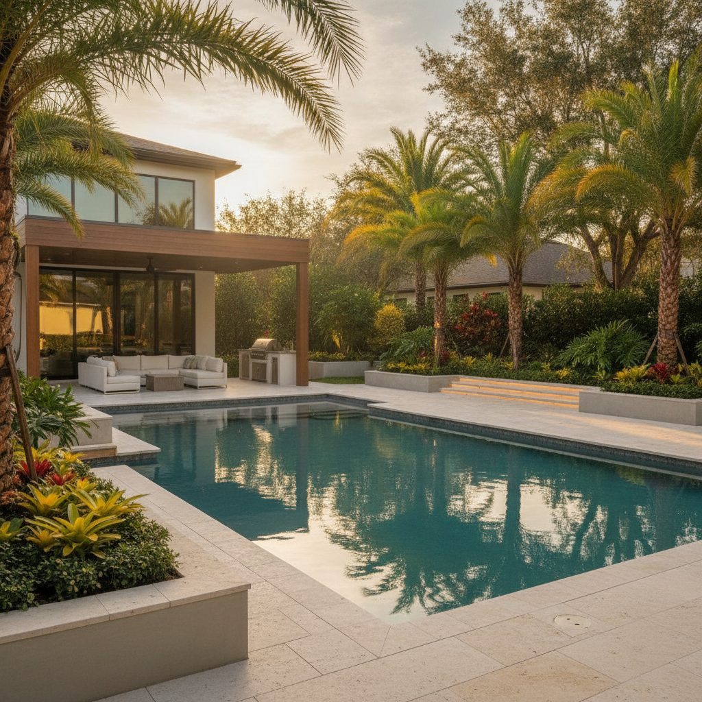 Travertine pool deck, Orlando